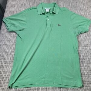 Lacoste Polo Shirt Mens Large Green Classic Pique Croc Logo Short Sleeve Casual